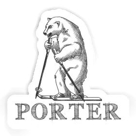 Sticker Skier Porter Image