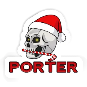 Porter Autocollant Crâne de Noël Image