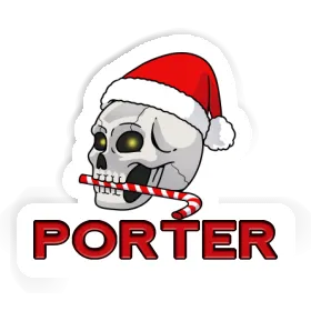 Sticker Porter Christmas Skull Image