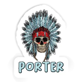 Aufkleber Indianer Totenkopf Porter Image