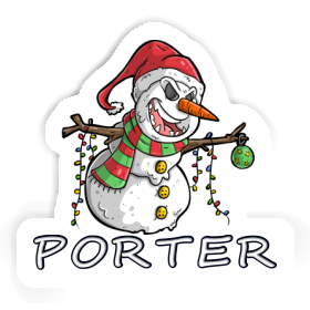 Bonhomme de neige Autocollant Porter Image