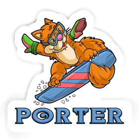 Snowboarderin Aufkleber Porter Image