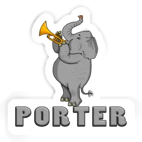 Sticker Porter Trompeten-Elefant Image