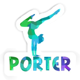 Sticker Yoga Woman Porter Image