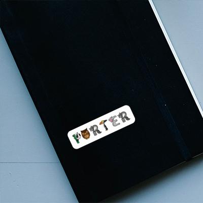 Sticker Tierschrift Porter Notebook Image