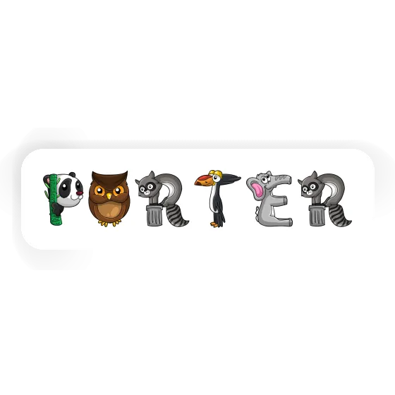 Sticker Porter Animal Font Notebook Image