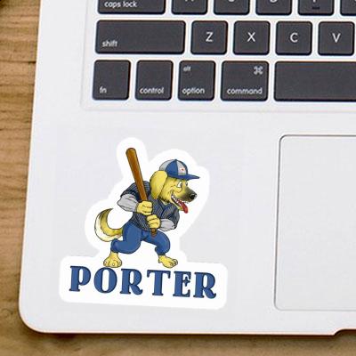 Porter Autocollant Baseball-Chien Gift package Image