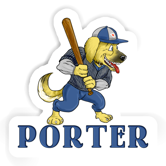 Aufkleber Porter Baseball-Hund Notebook Image