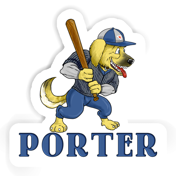 Porter Autocollant Baseball-Chien Image