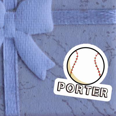 Baseball Ball Sticker Porter Notebook Image