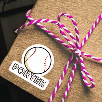 Porter Sticker Baseball Notebook Image