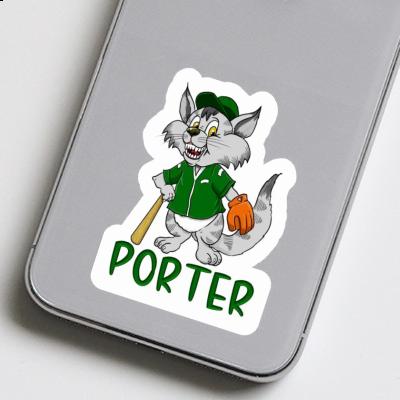 Sticker Porter Baseball Cat Laptop Image
