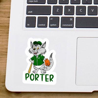 Sticker Porter Baseball Cat Notebook Image