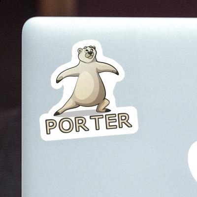 Yoga Bear Sticker Porter Laptop Image