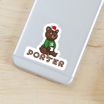 Sticker Christmas Bear Porter Gift package Image