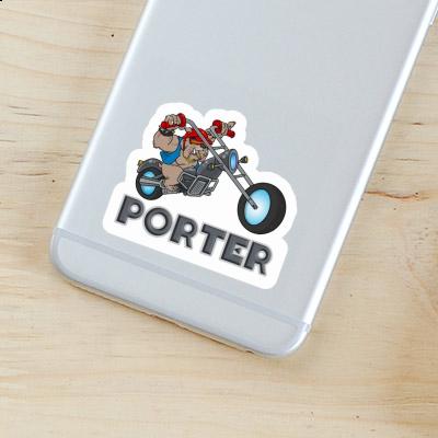 Motorbike Rider Sticker Porter Laptop Image