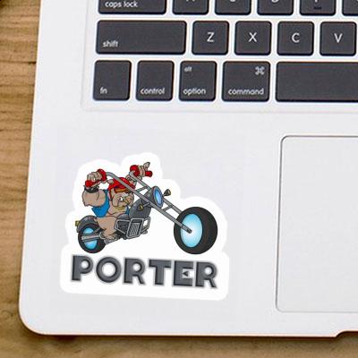 Motorbike Rider Sticker Porter Laptop Image