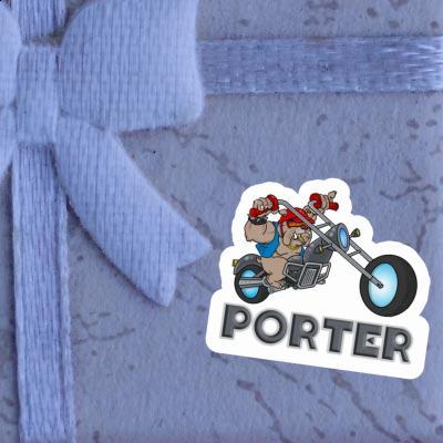 Motorbike Rider Sticker Porter Image