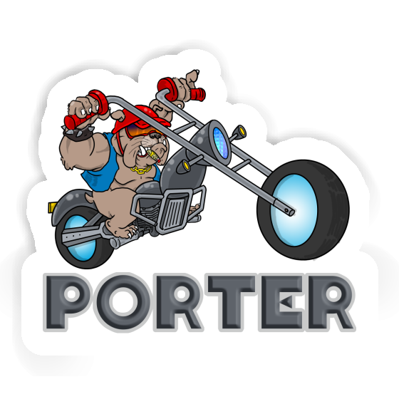 Motorbike Rider Sticker Porter Notebook Image