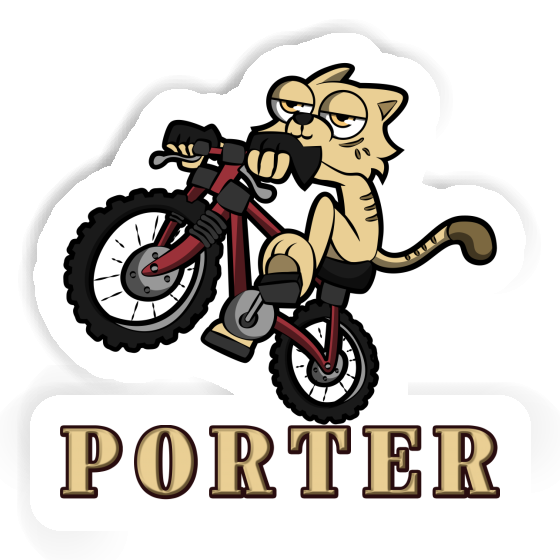 Porter Autocollant Chat à vélo Image