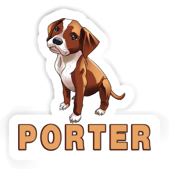 Sticker Boxer Dog Porter Laptop Image