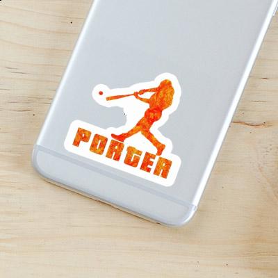 Porter Sticker Baseball Player Laptop Image