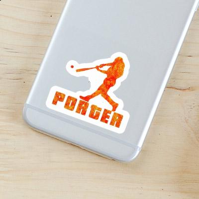 Baseball Player Sticker Porter Notebook Image