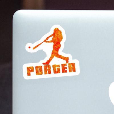 Porter Sticker Baseball Player Image