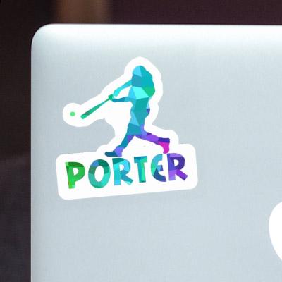 Porter Sticker Baseball Player Image