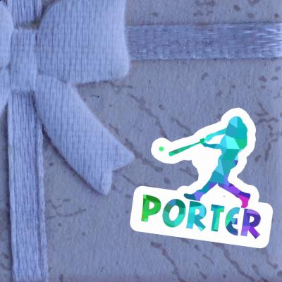 Sticker Porter Baseball Player Notebook Image