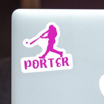 Porter Sticker Baseball Player Notebook Image