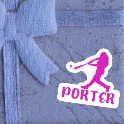 Porter Sticker Baseball Player Notebook Image