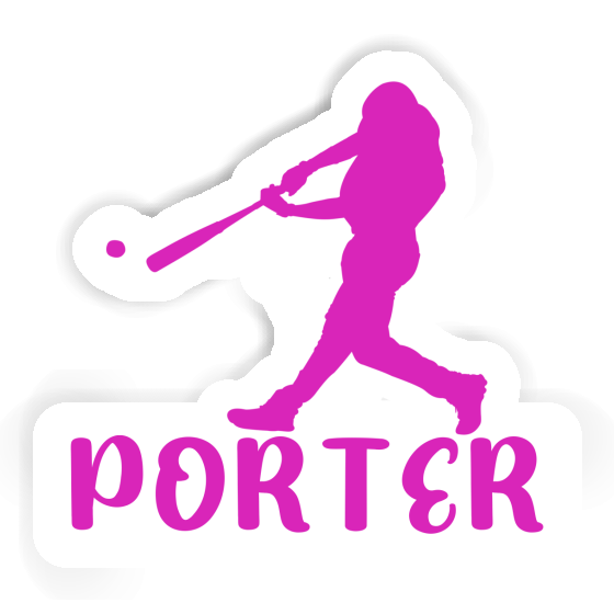 Porter Aufkleber Baseballspieler Laptop Image