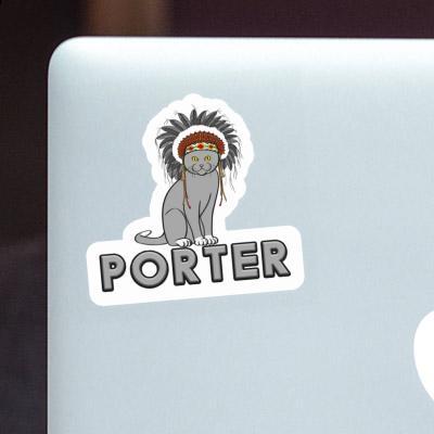 Porter Aufkleber Indianer-Katze Notebook Image