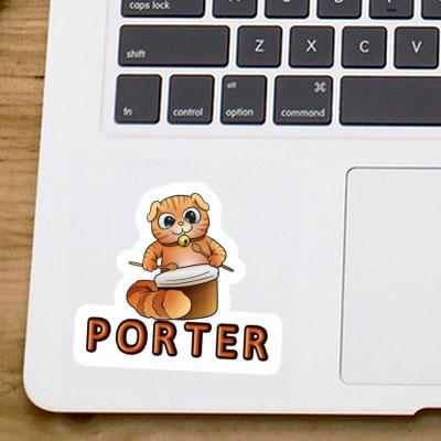 Autocollant Porter Chat Laptop Image