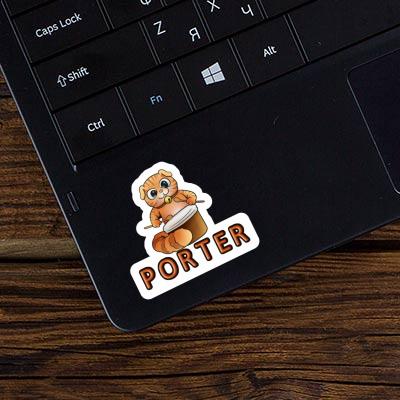 Sticker Porter Drummer Cat Laptop Image