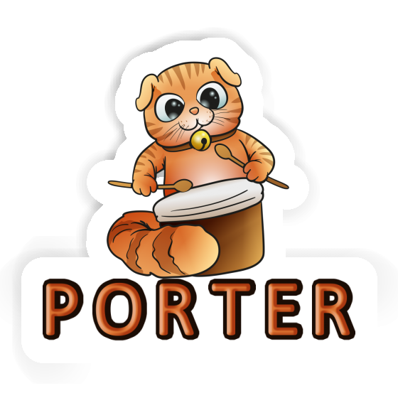 Autocollant Porter Chat Laptop Image