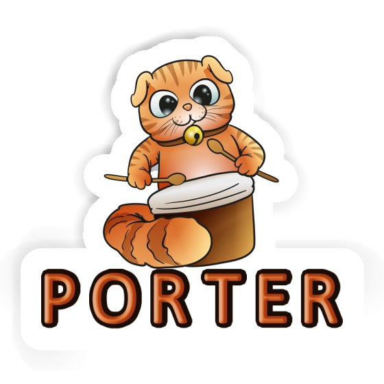 Porter Autocollant Chat-tambour Gift package Image