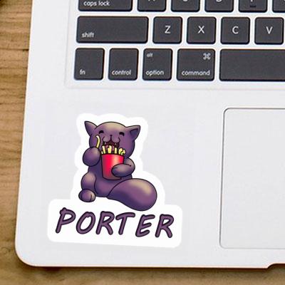 Porter Autocollant Chat-frites Notebook Image