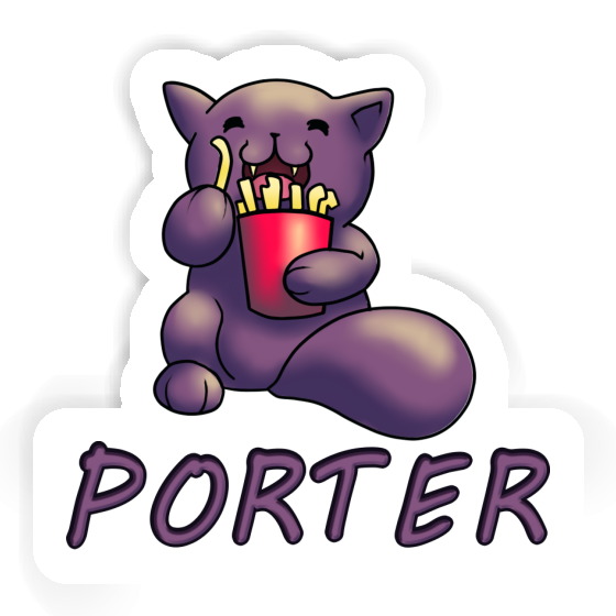Porter Autocollant Chat-frites Laptop Image