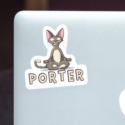 Aufkleber Porter Yoga-Katze Laptop Image