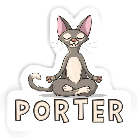 Aufkleber Porter Yoga-Katze Notebook Image
