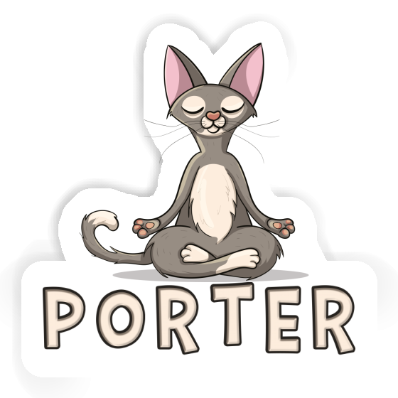 Aufkleber Porter Yoga-Katze Image