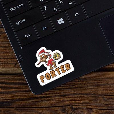Sticker Christmas Cat Porter Laptop Image