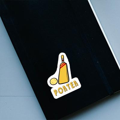 Kricketschläger Sticker Porter Laptop Image