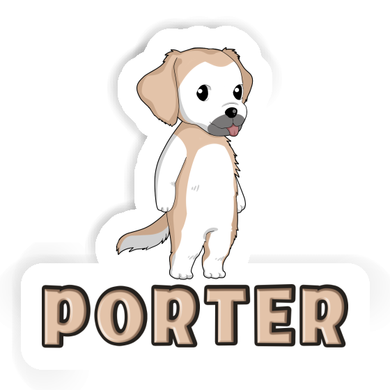 Autocollant Porter Golden Retriever Gift package Image