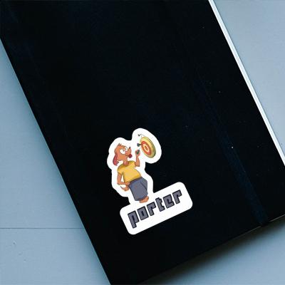 Dartspieler Sticker Porter Laptop Image