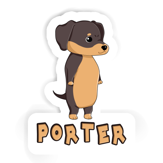 Porter Autocollant Dachshund Gift package Image