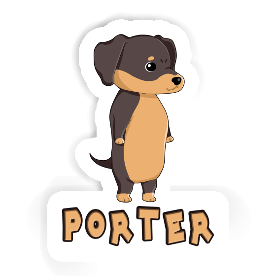 Autocollant Porter Dachshund Gift package Image