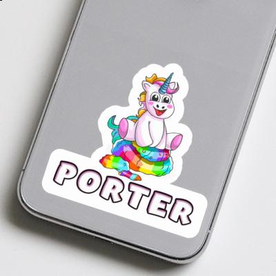 Autocollant Porter Baby licorne Gift package Image